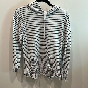 Roxy Black and White Zip Up Sweater
